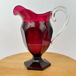 Roberta Pitcher by Mario Luca Giusti, Ruby Red Italian Acrylic/Lucite Carafe